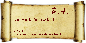 Pangert Arisztid névjegykártya